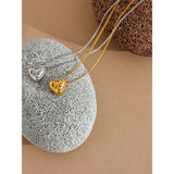 Zoren Heart Necklace – Engraved Love Pendant Waterproof Jewelry | Huna Jewelry