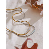 Luella Natural Shell Curved Bar Necklace – Modern & Waterproof Jewelry | Huna Jewelry