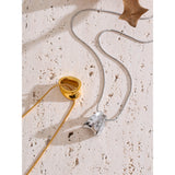 Lainey Sleek Necklace with Removable Round Geometric Pendant – Modern Jewelry | Huna Jewelry