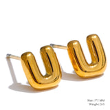 Charlie A-Z Initial Stud Earrings – Minimalist & Tarnish-Resistant | Huna Jewelry