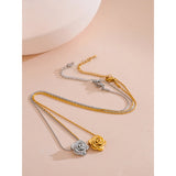 Annabeth Rose Pendant Necklace – Elegant 18K Gold Plated Jewelry | Huna Jewelry