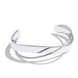 Wanda Smooth Geometric Cuff Bracelet – Waterproof & Modern Bangle | Huna Jewelry