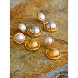 Gretchen Pearl Drop Earrings – Classic Round Elegant Jewelry | Huna Jewelry