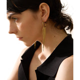 Lunaria Tassel Drop Earrings – Glamorous Long Dangle Statement | Huna Jewelry