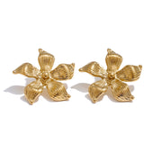 Idalia Flower Stud Earrings – Hypoallergenic & Elegant Jewelry | Huna Jewelry