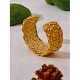 Venus Wide Cuff Bracelet – Water-Resistant 18K Gold Vintage Style | Huna Jewelry