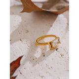 Constance Rectangular Ring – Elegant & Minimalist Gold Jewelry | Huna Jewelry