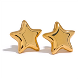 Juno Star Stud Earrings – Polished, Rust Proof & Timeless Style | Huna Jewelry