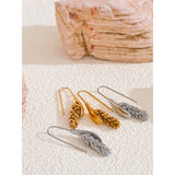 Layla Wheat Hook Earrings – Elegant Water-Resistant Jewelry for Daily Wear | Huna Jewelry