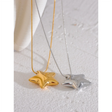 Starlight Stainless Steel Pendant Necklace – Celestial Elegance | Huna Jewelry