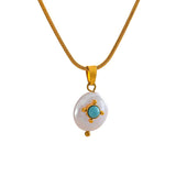Victoria Pearl Charm Pendant Necklace – Sleek Waterproof Jewelry | Huna Jewelry