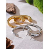 Tess C-Circle Earrings – Tarnish-Resistant, Modern & Elegant | Huna Jewelry