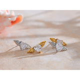 Angela Winged Heart Stud Earrings – Hypoallergenic Chic Jewelry | Huna Jewelry