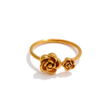 Etta Flower Cuff Ring – Delicate Thin Floral Jewelry for Women | Huna Jewelry