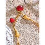 Sofia Charm Pendant Necklace – Gold Chili, Red Heart & Apple Drops | Huna Jewelry