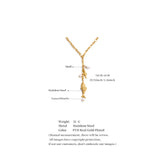 Violet Y Chain Necklace – Waterproof Pearl & Shell Fish Pendant | Huna Jewelry