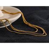 Alexandra Long Layered Chain Necklace – Sleek & Stylish Piece | Huna Jewelry