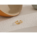 Adjustable Gold Ring with Stones – Versatile Elegance | Huna Jewelry