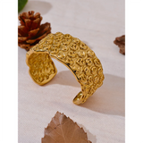 Venus Wide Cuff Bracelet – Water-Resistant 18K Gold Vintage Style | Huna Jewelry