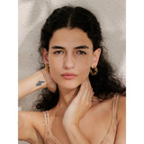 Jolie Hollow C-Shape Hoop Earrings – Waterproof & Hypoallergenic | Huna Jewelry