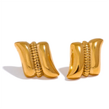 Fenna Gold Stud Earrings – Sophisticated & Waterproof for Every Occasion | Huna Jewelry