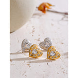 Chiara Heart Stud Earrings – Waterproof & Trendy Jewelry | Huna Jewelry
