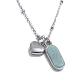 Lua Amazonite Pendant Necklace – Heart & Oval Drop Waterproof Jewelry | Huna Jewelry