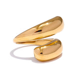 Elodie Bypass Ring – Smooth, Chic & Water-Resistant Statement Jewelry | Huna Jewelry