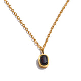 Emery Crystal Pendant Necklace – Small Rectangle Design Water Resistant | Huna Jewelry