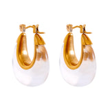 Kearney Chic Resin Chunky Hoop Earrings – Colorful U-Shaped Design | Huna Jewelry