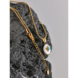 Victoria Pearl Charm Pendant Necklace – Sleek Waterproof Jewelry | Huna Jewelry