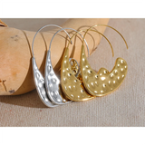 Veda Thin Textured Hoop Earrings – Chic, Modern & Waterproof | Huna Jewelry