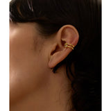Hattie Zirca Clip Cuff Earrings – Elegant Non-Pierced Zircon Jewelry | Huna Jewelry