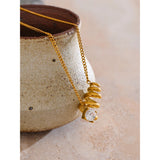 Delia Spiral Pendant Necklace – Dainty Zirconia Jewelry | Huna Jewelry