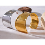 Yaffa Wide Cuff Bracelet – Open Bangle Waterproof Statement Jewelry | Huna Jewelry
