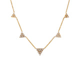 Stella Triangle Charm Necklace – Shiny Cubic Zirconia Collar Jewelry | Huna Jewelry