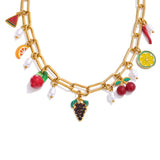 Adeline Fruit Charm Pendant Necklace – Playful Waterproof Jewelry | Huna Jewelry