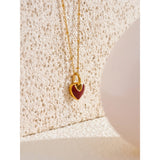 Winda Heart Pendant Necklace – Romantic Red Charm Jewelry | Huna Jewelry