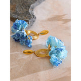Julia Blue Flower Drop Earrings – Boho Chic Statement Jewelry | Huna Jewelry