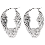 Brianna Twisted Hoop Earrings – Hollow, Textured & Waterproof | Huna Jewelry