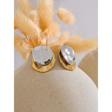 Maggie Two-Toned Layered Earrings – Hypoallergenic & Stylish Jewelry | Huna Jewelry