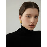 Leah Rectangular Stud Earrings – Glossy, Bold & Waterproof Design | Huna Jewelry