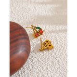 Guinevere Cherry Stud Earrings – Cute & Trendy Fruit Piece | Huna Jewelry