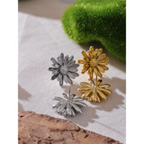 Fiorella Chrysanthemum Earrings – Elegant Floral Stud Jewelry | Huna Jewelry