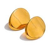 Louise Oval Stud Earrings – Minimalist Glossy Statement Jewelry | Huna Jewelry