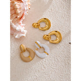 Kennedy Geometric Enamel Drop Earrings – Sleek & Stylish Statement Jewelry | Huna Jewelry
