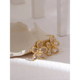 Gertrude Flower Stud Earrings – Exquisite & Trendy Jewelry | Huna Jewelry