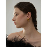 Maya Twisted Geometric Stud Earrings – Bold & Glossy Statement | Huna Jewelry