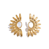 Petalia Shell Stud Earrings – Delicate Floral-Inspired Jewelry | Huna Jewelry