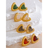 Janet Heart Stud Earrings – Bold Colored Statement Jewelry | Huna Jewelry